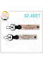 Special for Speed ​​Lovers, 2-Piece Keychain Set with Name Plate and a Rh (+) Blood Group Written, Yavruağzı-Pudra