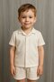 Boy's Summer Suit 3-10 Years Old Shirt Set with Shorts |   Bürümcük Fabric Bottom Top Double Set