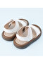 SAPS Solid Velcro Closure Sandals - White - 5