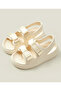 SAPS Velcro Closure Solid Sandals - Beige