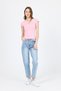 Pink V-Neck Buttoned Pocket Detailed Slim Fit T-Shirt 2213 - 2