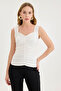 Thick Strap Gathered Front Blouse