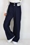 Girls' Trousers with Buttons and Zipper 6-14 Years, Navy Blue - 5