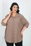 Women's Stone Color Wrinkled Plus Size Shirt - 2