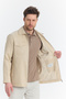 Davix Men's Beige Spring over Jacket Thin Jacket 100% Linen Linen New Season - 7