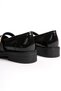 Black Patent Leather Women's Mary Jane Loafer Shoes Double Strap Buckle Moccasin - 6