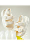 SAPS Velcro Closure Solid Sandals - Beige - 2