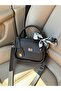 Women's Brown Charm Detailed Scarf and Adjustable Strap Shoulder and Crossbody Bag Teo