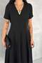 Dipmoda Women's Stretchy V-Neck Midi Length Unlined Dress Dpk4179 - 4
