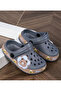 SAPS Bear Printed Backstrap Closure Clogs - Grey/Brown - 2