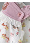 Girls' Printed Sleeveless Romper with Fox Yoke and Ruffle Trim - 4