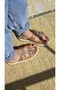 Melinta Leather Stone Straw Detail Sports Slippers - 3