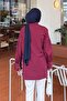 Oversize Shirt with Sleeve Tie Detail Claret Red - 3