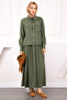 Khaki Collar Tie Shirt Skirt Suit