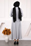 Gray Collar Tie Shirt Skirt Suit - 3