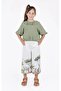 Girl's Khaki Collar Ruffle Blouse - 2