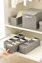 10 Compartments Gray Wardrobe Drawer Accordion Folding Socks Clothing Laundry Organizer Organizer - 2