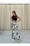 Bebe Plus Loose Patterned Trousers with Elastic Waist