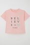 Girl's T-Shirt Crop Slogan Themed Floral Printed Age 9-14, Pink