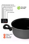 8-Piece Non-Stick Cookware Set Aluminum Pots And Pans Stainless Steel Lids grey 22-26+26+18cm - 3