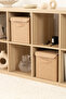 2-Piece Beige Closet Laundry Toy Organizer Folding Lid Storage Box Organizer / 28X28X28