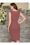 Women's Zero Sleeve Imported Crepe Dress with Shirring Detail on the Sides - 3