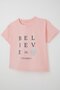 Girl's T-Shirt Crop Slogan Themed Floral Printed Age 9-14, Pink - 3