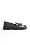 Tasseled Gray Leader Loafer - Shiny Gray Pompom Loafer Shoes - 5