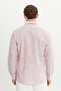 Men's Burgundy 100% Cotton Comfort Fit Relaxed Cut Button Collar Striped Shirt - 5