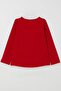 Girl's Long Sleeve T-Shirt Sequined Crescent Star 4-14 Years, Red - 5