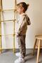 Boy's Tracksuit Set with Cool Teddy Bear Embroidery, Ages 1.5-5, Beige - 3