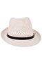 Men's Straw Fedora Hat with Belt Detail Y24750-09 White - 3