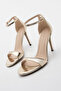 Women's Oval Toe Strap Classic Heeled Sandals Torhen Gold