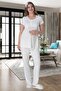 Maternity Pajama Set with Lace Dressing Gown - 2