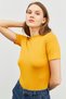 Women's Mustard Short Sleeve Blouse - 3