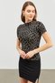 Women's Honeycomb Patterned Short Sleeve Blouse - 3