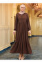 Modern Cut Comfortable Fit Brown Hijab Robe - 7