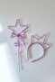 Sequin Sequin Girl Child Crown Star Wand Scepter-Lila Hologram - 3