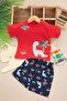 Boy's Summer Tee and Shorts Dinosaur Printed 6-9-12-18-24 Months Suit