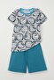 Girls & Boys Baby Boy Pajama Set, Cute Raccoon Patterned 9 Months-3 Years, Gray