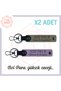 520 741 8 Number of Abundance and Success, Gift Energy 2-Piece Keychain, Ash Gray-Purple, Your Name Written