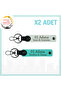 01 Adana Spirit Ideal for Gifts, Useful Design 2-Piece Keychain, White-Turquoise, Personal Touch