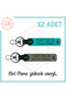 Personalized Set of 2 Keychains, Energizing Gift for Your Loved Ones 520 741 8, Ash Grey-Dark Turquoise