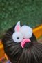 Set of 2 White Rabbit Girls' Rubber Buckles - Gift Birthday Gift Elastic Hair Clip - 2