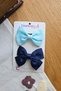Set of 2 Satin Bow Hairless Baby Buckle 7cm - Baby Girl with Ribbon Less Hair Newborn Buckle Clip Set