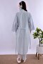 Effortt Blue Scalloped Maternity Pajama Set with Dressing Gown - 5
