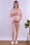 Scalloped Fabric Maternity Set with Breastfeeding Features 4 Pieces Effortt - Powder - 8