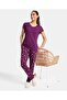 Relax-Women S/S Tshirts & Pyjama Sleep Set RX85-0103-PURPLE WINE - 4