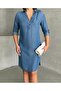 Shirt Collar Buttoned Long Sleeve Detailed Summer Denim Dress Missel8979 - 5