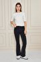 Women's Crew Neck Snap Fastener Short Sleeve Knitwear Blouse 1070 Ecru - 6